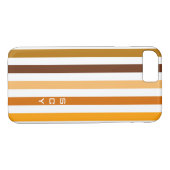 Tan Brown Orange Vertikal Stripes Monogramm Case-Mate iPhone Hülle (Rückseite (Horizontal))