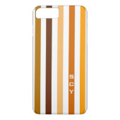 Tan Brown Orange Vertikal Stripes Monogramm Case-Mate iPhone Hülle (Rückseite)