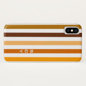 Tan Brown Orange Vertikal Stripes Monogramm Case-Mate iPhone Hülle (Rückseite (Horizontal))