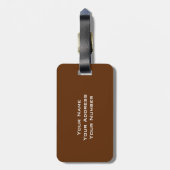 Tan Brown Orange Vertikal Stripes Monogramm Gepäckanhänger (Rückseite vertikal)