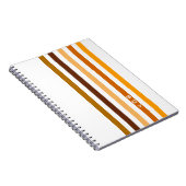 Tan Brown Orange Vertikal Stripes Monogramm Notizblock (Rechte Seite)