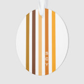 Tan Brown Orange Vertikal Stripes Monogramm Ornament (Vorderseite)
