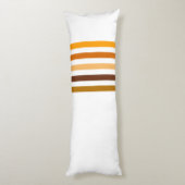 Tan Brown Orange Vertikal Stripes Monogramm Seitenschläferkissen (Rückseite (Vertikal))