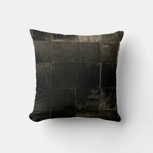 Tan Brown Patchwork Cowhide Druckkissen Kissen (Vorderseite)