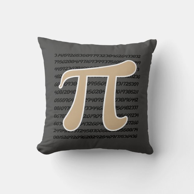 Tan Brown Pi Symbol Kissen (Vorderseite)