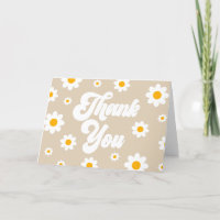 Tan Brown Retro Daisy Blume Party
