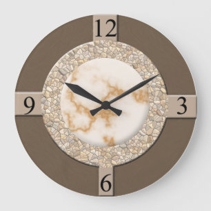 TAN/Brown/Stein Große Wanduhr