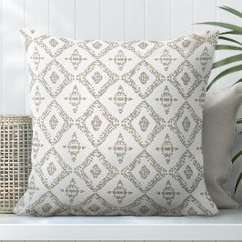 Tan Brown und White Decorative Throw Kissen