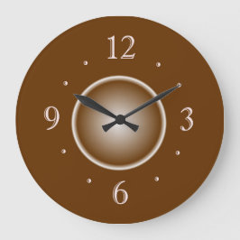 Tan Brown with White Glow Effect > Plain Clocks Große Wanduhr