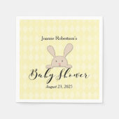 Tan Bunny Baby Shower Modern | Gelbe Raute Serviette (Vorderseite)