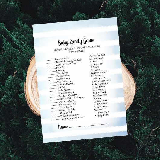 Tan Bunny Blue Baby Candy Baby Showspiel Einladung