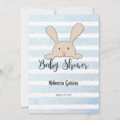 Tan Bunny Blue Kinderzimmer Rhymes Quiz Game Einladung (Rückseite)