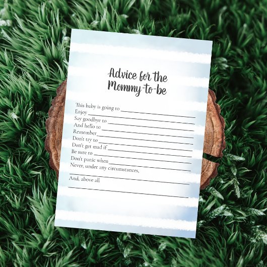 Tan Bunny Blue Ratschlag für Mommy Shower Game Einladung