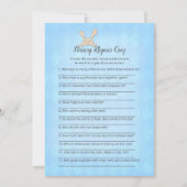 Tan Bunny Blue Raute Kinderzimmer Rhymes Game Einladung (Vorderseite)