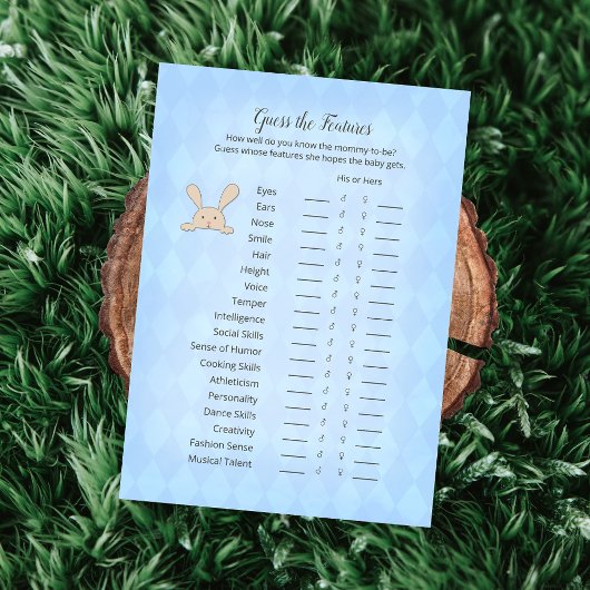 Tan Bunny Blue Raute schätzt die Features Spiel Einladung