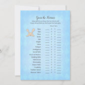 Tan Bunny Blue Raute schätzt die Features Spiel Einladung (Vorderseite)