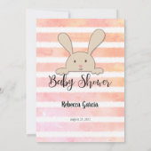 Tan Bunny Coral Animal Baby Names Game Card Einladung (Rückseite)