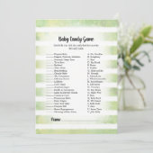 Tan Bunny Green Baby Candy Baby Shooting Game Einladung (Stehend Vorderseite)