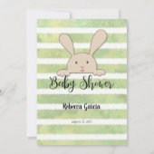 Tan Bunny Green Baby Candy Baby Shooting Game Einladung (Rückseite)