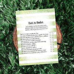 Tan Bunny Green Over Under Baby Showgame Einladung