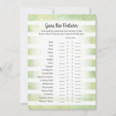 Tan Bunny Green schätzt die Features Game Card Einladung (Vorderseite)