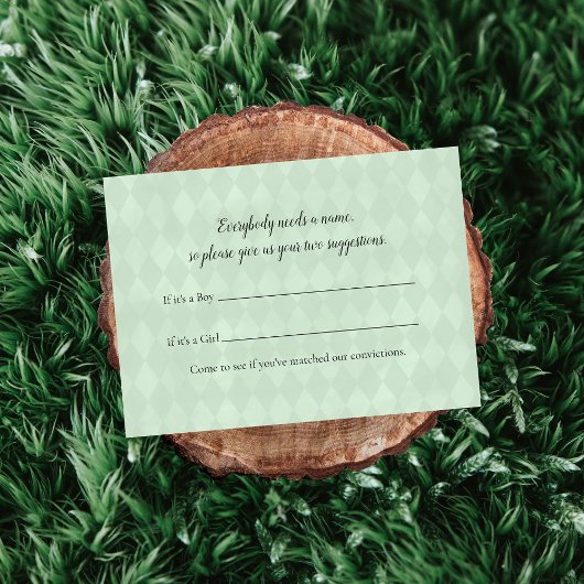 Tan Bunny Name Suggestion Baby Showspiel Begleitkarte