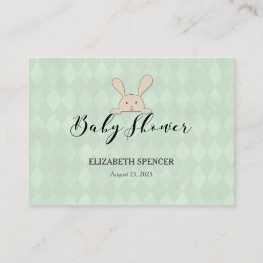 Tan Bunny Name Suggestion Baby Showspiel Begleitkarte (Rückseite)