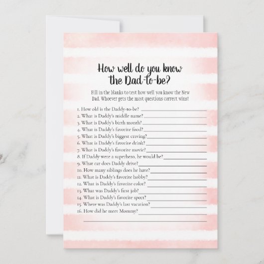 Tan Bunny Pink, der Vater Best Duwer Game kennt Einladung (Vorderseite)