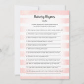 Tan Bunny Pink Kinderzimmer Rhymes Quiz Spiel Einladung (Vorderseite)