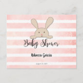 Tan Bunny Pink Mama Bauchgrösse Duschspiel Begleitkarte (Rückseite)