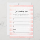 Tan Bunny Pink rät, dass Baby Food Game Einladung (Vorderseite)