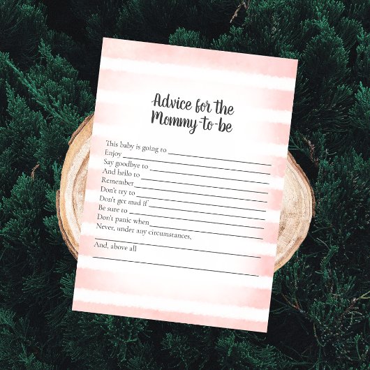 Tan Bunny Pink Ratschläge für Mommy Shower Game Einladung