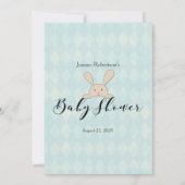 Tan Bunny Rabbit Aqua Was ist auf deinem Handyspie Einladung (Rückseite)