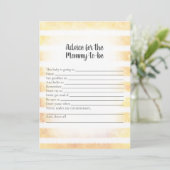 Tan Bunny Yellow Advisor für Mommy Shower Game Einladung (Stehend Vorderseite)