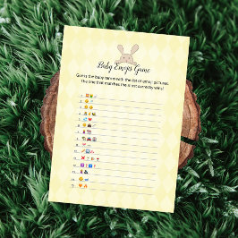 Tan Bunny Yellow Raute Baby Emoji Pictures Game Einladung