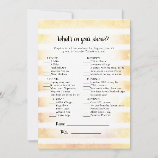 Tan Bunny Yellow Was ist auf deinem Handyspiel? Einladung (Vorderseite)