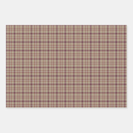 Tan Burgundy Plaid Classic Pattern Geschenkpapier Set
