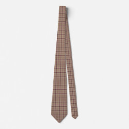 Tan Burgundy Plaid Classic Pattern Neck Tie Krawatte