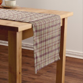 Tan Burgundy Plaid Classic Pattern Table Runner Kurzer Tischläufer (Beispiel)