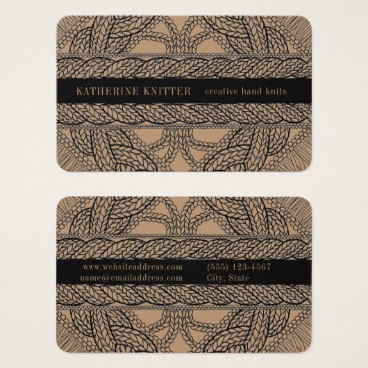 TAN CABLE STRICK Oceana Business Card (Vorne & Hinten)