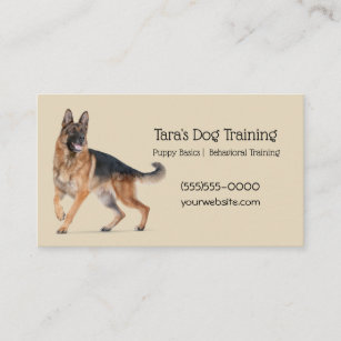 Tan Canine Dog Training Pet Visitenkarte