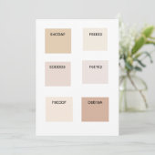 Tan Champagne Color Swatch Einladung (Stehend Vorderseite)