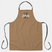 Tan Charcoal Gray Monogram Personalisiert Schürze (Vorderseite)