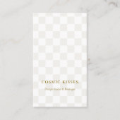 Tan Checkered Gold QR Code Boutique Vertical Photo Visitenkarte (Vorderseite)