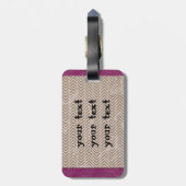 Tan Chevrons Gepäckanhänger mit Ledergurt (Rückseite vertikal)