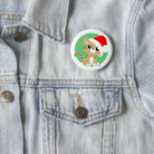 Tan Christmas Kitty Button (Beispiel)