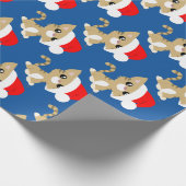 Tan Christmas Kitty Wrapping Paper Geschenkpapier (Ecke)