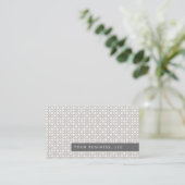 Tan Clover Pattern/Graue Bar Business Card Design Visitenkarte (Stehend Vorderseite)