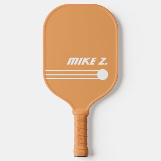 Tan Color PickleBall Paddle mit dem Namen des Spie (Vorderseite)