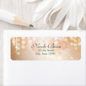 Tan Coral & Cream Glamour Lights Adressetiketten (Insitu)
